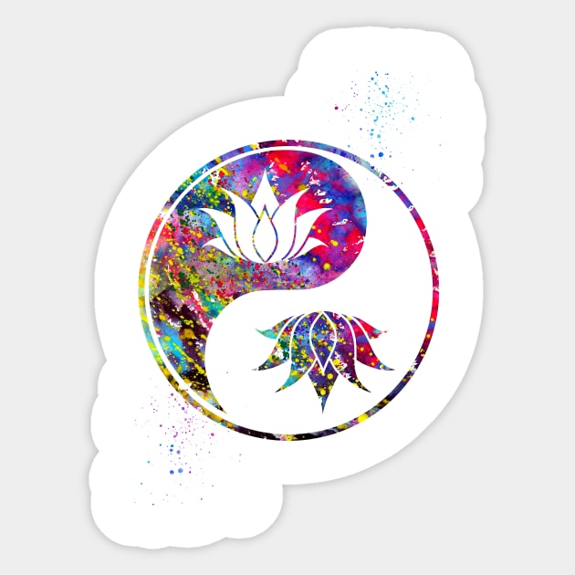 Lotus in Yin Yang Sticker by erzebeth